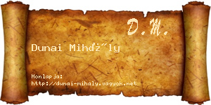 Dunai Mihály névjegykártya